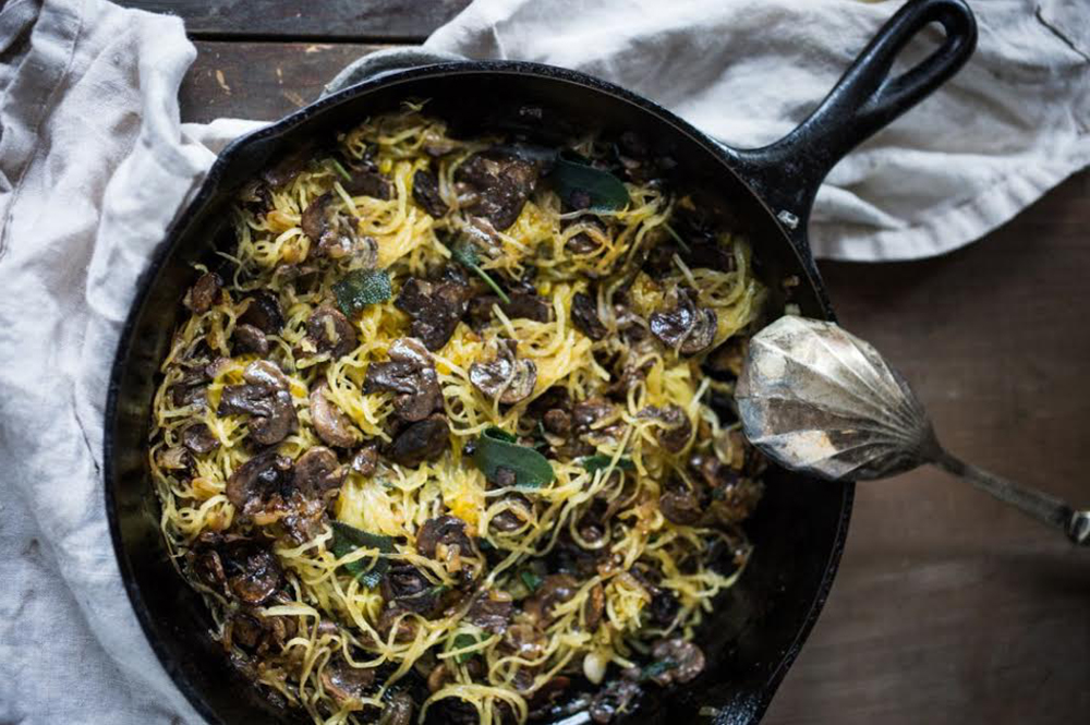 RECIPE: SPAGHETTI SQUASH WITH MUSHROOMS AND SAGE