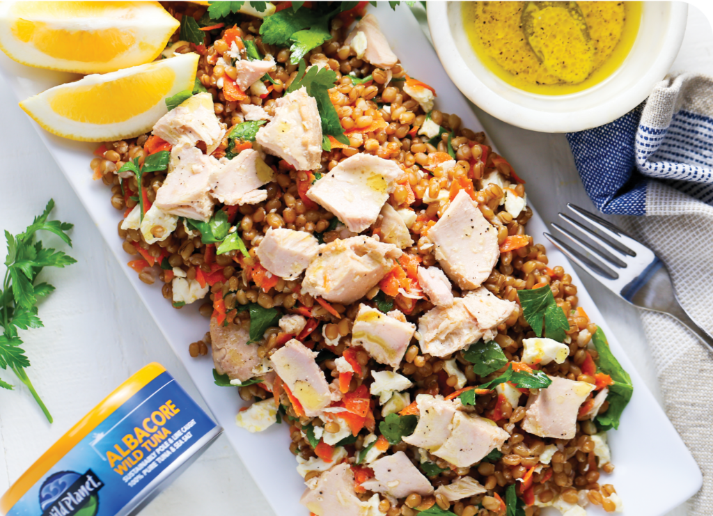 Tuna, Feta, and Wheat Berry Salad Rising Tide Natural Market
