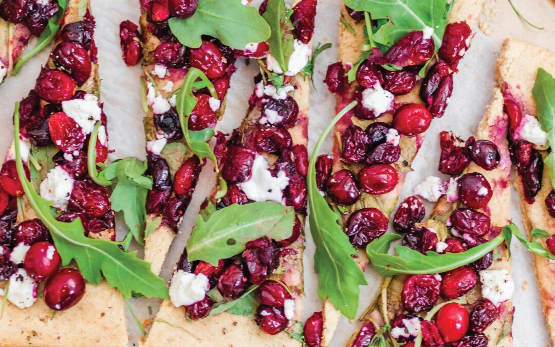 Roasted Cranberry and Goat Cheese Flatbread