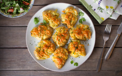 Cheddar & Chive Smashed Potatoes
